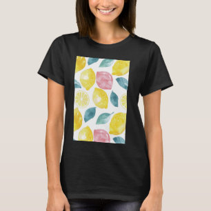Vintage Pattern Art Lemon Fruit Watercolor  4 T-Shirt