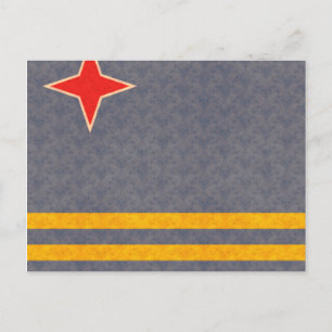 Vintage Pattern Aruban Flag Postcard