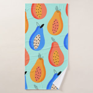 vintage pattern. Cute citrus summer fruit. illustr Bath Towel