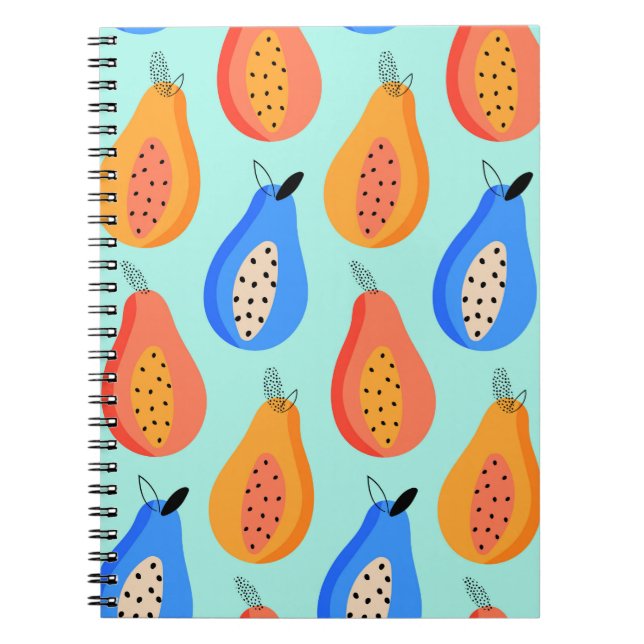 vintage pattern. Cute citrus summer fruit. illustr Notebook (Front)