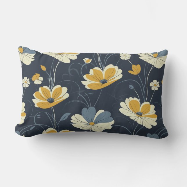 Vintage pattern, elegant floral design lumbar cushion (Front)