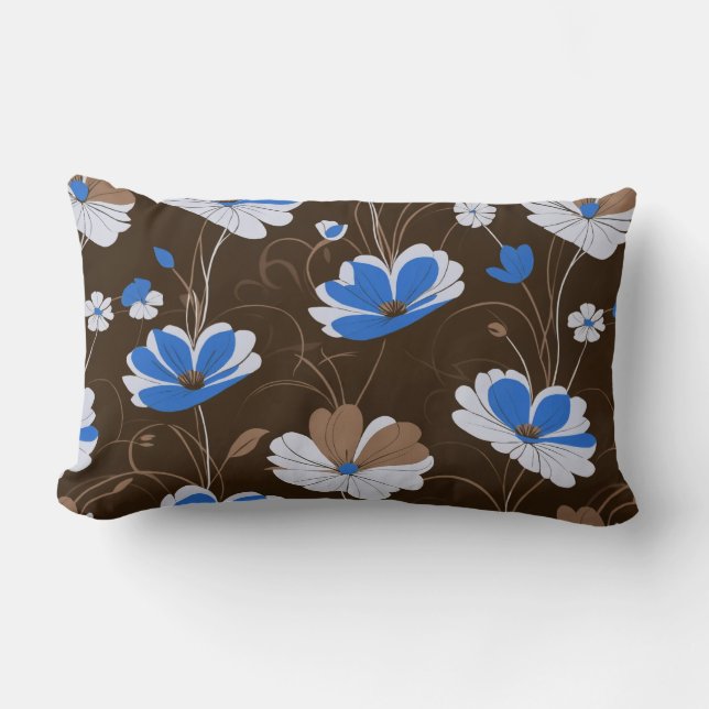 Vintage pattern, elegant floral design lumbar cushion (Front)