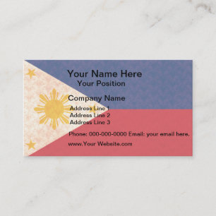 Vintage Pattern Filipino Flag Business Card