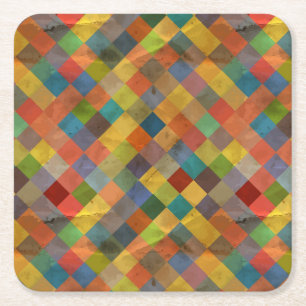 Vintage pattern. Geometric. Square Paper Coaster