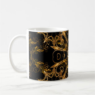 Vintage pattern. Golden grid. Snowflake, Christmas Coffee Mug
