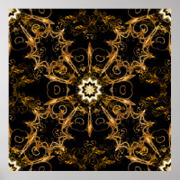 Vintage pattern. Golden grid. Snowflake, Christmas