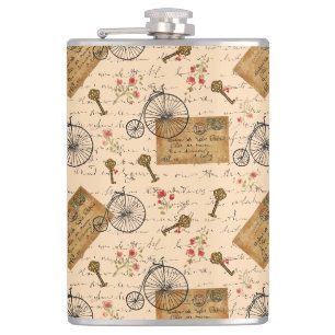 vintage pattern hip flask