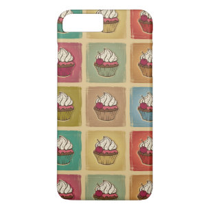 Vintage pattern made of cupcakes iPhone 8 plus/7 plus case