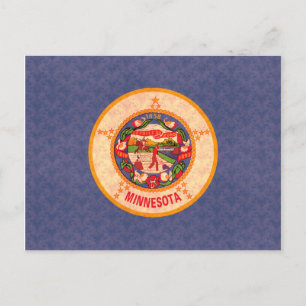 Vintage Pattern Minnesotan Flag Postcard
