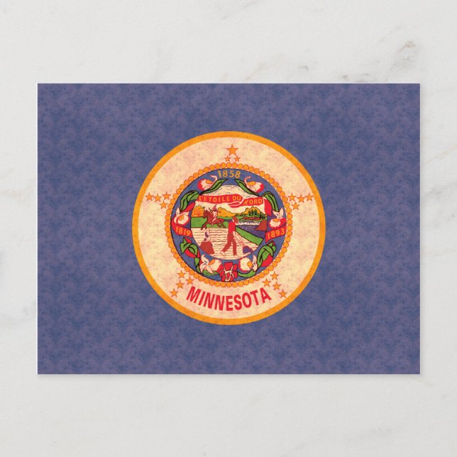 Vintage Pattern Minnesotan Flag Postcard (Front)