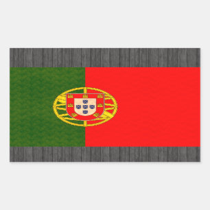 Vintage Pattern Portuguese Flag Rectangular Sticker