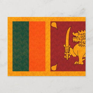 Vintage Pattern Sri Lankan Flag Postcard