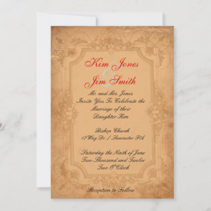 vintage pattern  wedding invitations