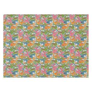 Vintage pattern with cartoon animals tablecloth
