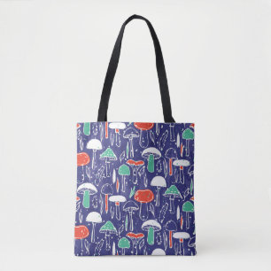 Vintage pattern with different mushrooms. Autumn v Tote Bag