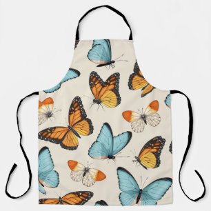 vintage pattern with high detailed tropic butterfl apron