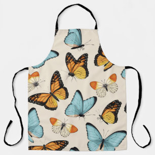 Vintage pattern with high detailed tropic butterfl apron