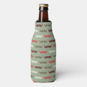 Vintage pattern with moustache bottle cooler