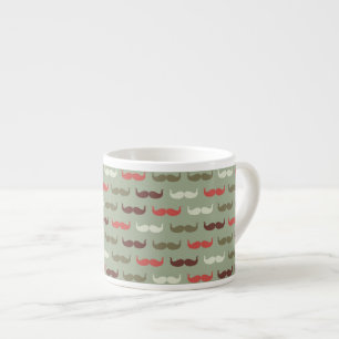 Vintage pattern with moustache espresso cup
