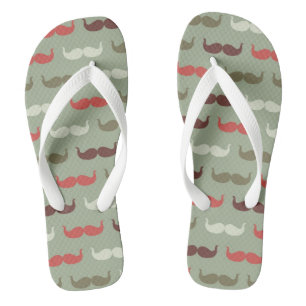 Vintage pattern with moustache jandals