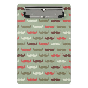 Vintage pattern with moustache mini clipboard