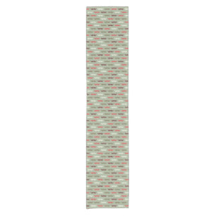 Vintage pattern with moustache short table runner