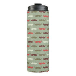 Vintage pattern with moustache thermal tumbler