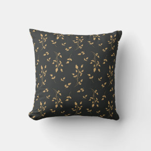 Vintage pattern with silhouettes berry and leaves cushion
