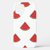 Vintage pattern with slices of watermelon on a whi