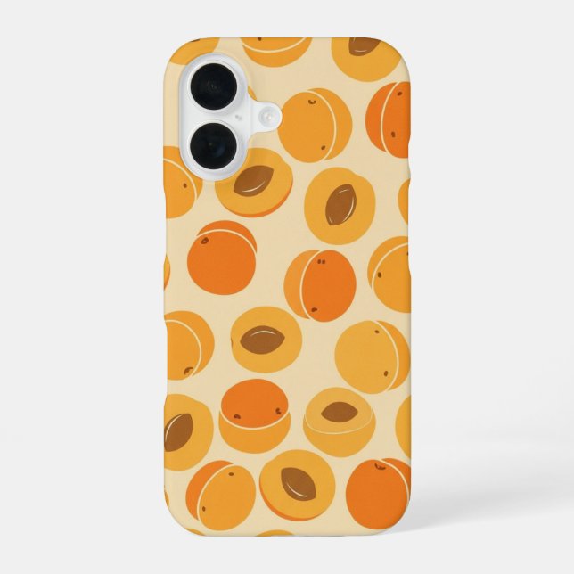 Vintage Pattern with Stylised Apricots iPhone 16 Case (Back)