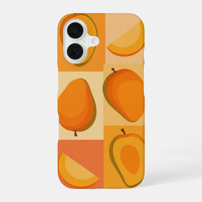 Vintage Pattern with Stylised Mangoes iPhone 16 Case (Back)