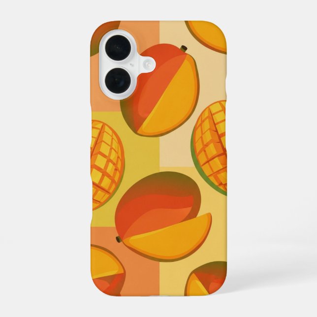 Vintage Pattern with Stylised Mangoes iPhone 16 Case (Back)