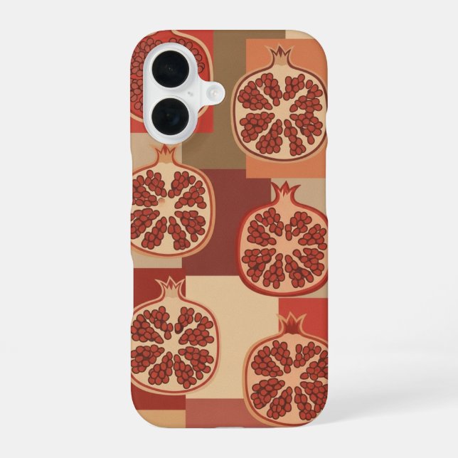 Vintage Pattern with Stylised Pomegranates iPhone 16 Case (Back)