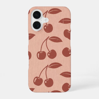Vintage Pattern with Stylized Cherries iPhone 16 Case