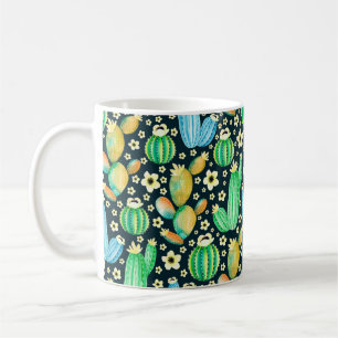 Vintage pattern with succulents. Watercolor cactus Coffee Mug