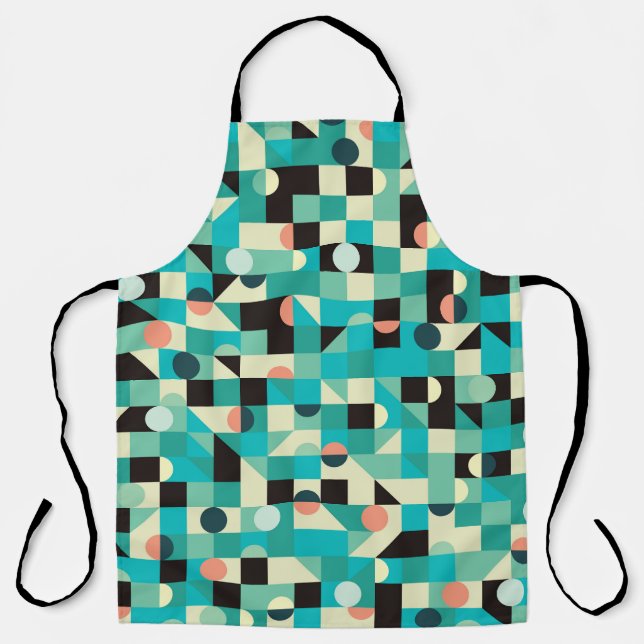 Vintage pattern with triangles and circles. apron (Front)