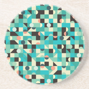 Vintage pattern with triangles and circles. coaster