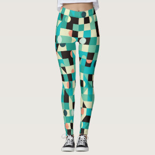 Vintage pattern with triangles and circles. leggings