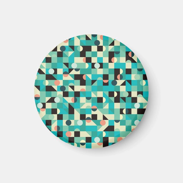 Vintage pattern with triangles and circles. magnet (Front)