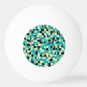 Vintage pattern with triangles and circles. ping pong ball