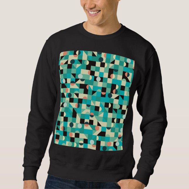 Vintage pattern with triangles and circles. sweatshirt (Front)