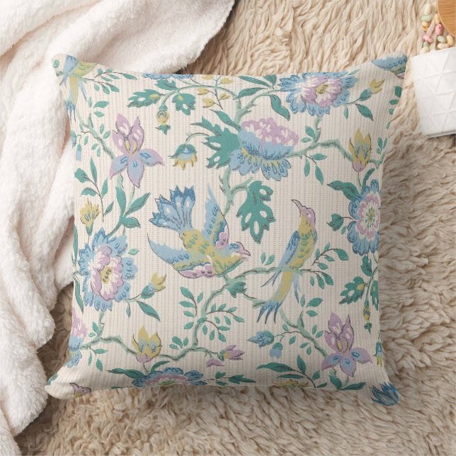 Vintage Patterns for Purple Flower & Birds Cushion (Blanket)