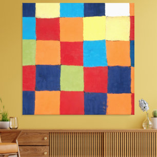 Vintage Paul Klee Qu 1 Colour Chart Squares Art Canvas Print