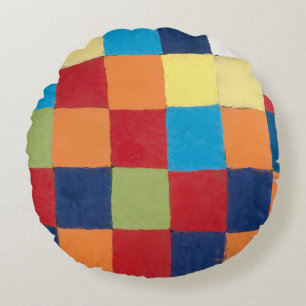 Vintage Paul Klee Qu 1 Colour Chart Squares Art Round Cushion