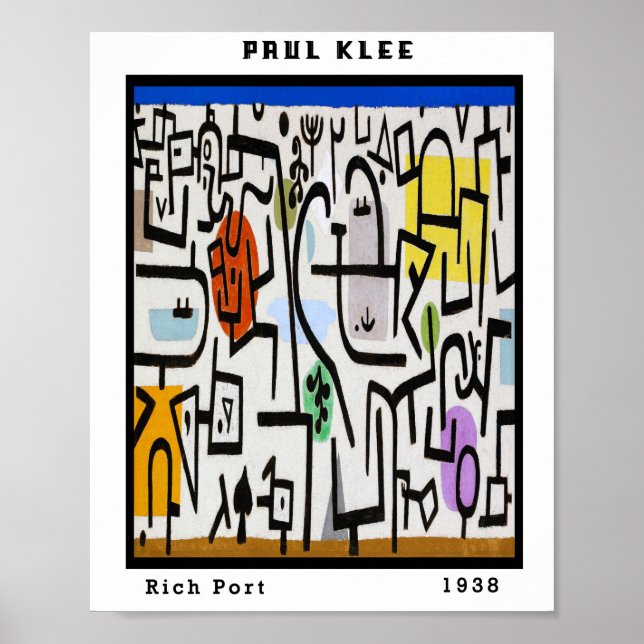 Vintage Paul Klee Travel Abstract Art Bauhaus  Poster (Front)