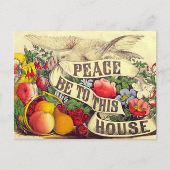 Vintage "Peace Be To This House" - Postcard (Front)