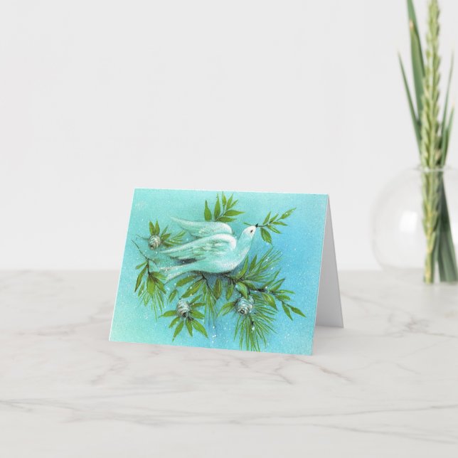 Vintage Peace Dove Christmas Card (Front)