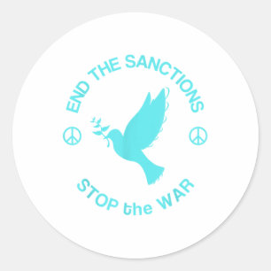 Vintage Peace End The Sanctions Anti War Classic Round Sticker