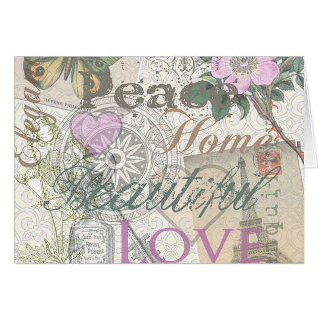 Vintage Peace Home Beautiful Love (Front Horizontal)