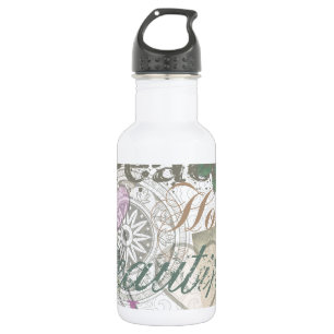 Vintage Peace Home Beautiful Love Designer Collage 532 Ml Water Bottle